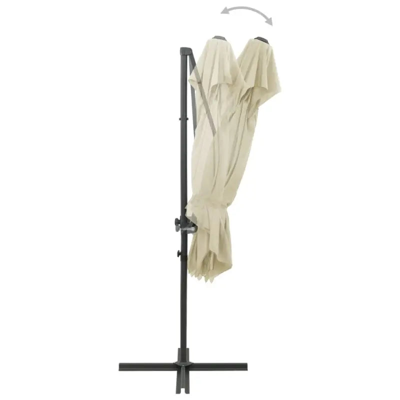 Elegante zweefparasol met dubbel dak voor schaduw en UV-bescherming - Parasols en zonneschermen