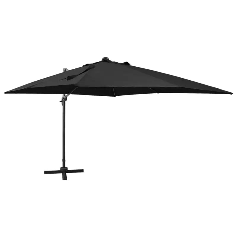 Elegante zweefparasol met LED-verlichting beschermt tegen zon en uv - Zwart / 1 - Parasols en zonneschermen