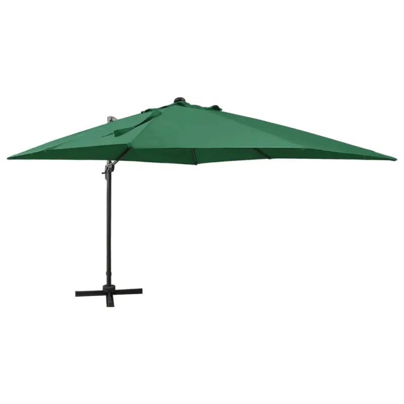 Elegante zweefparasol met LED-verlichting beschermt tegen zon en uv - Groen / 1 - Parasols en zonneschermen