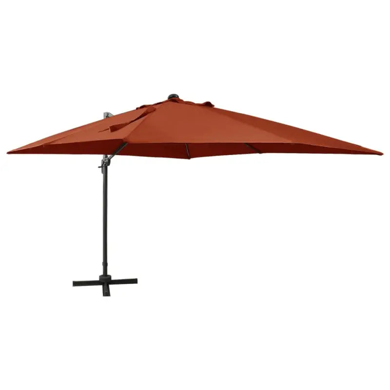 Elegante zweefparasol met LED-verlichting beschermt tegen zon en uv - Terracotta / 1 - Parasols en zonneschermen