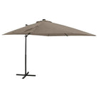 Elegante zweefparasol met LED-verlichting voor op vlakke ondergrond - Taupe / 250 cm / 1 - Parasols en zonneschermen