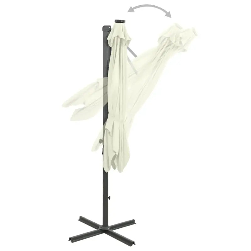 Elegante zweefparasol met LED-verlichting voor op vlakke ondergrond - Parasols en zonneschermen