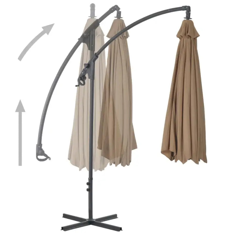 Elegante zweefparasol met stalen paal voor schaduw en uv-bescherming - Parasols en zonneschermen