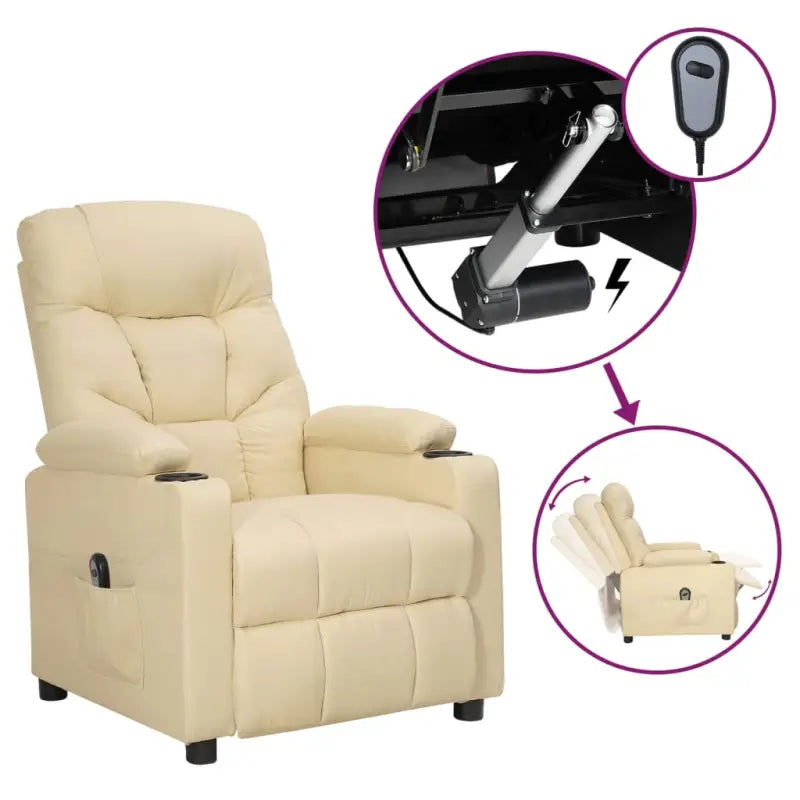 Elektrisch verstelbare fauteuil voor ultiem comfort en ontspanning - Crème / 1 - Fauteuils & Relaxfauteuils