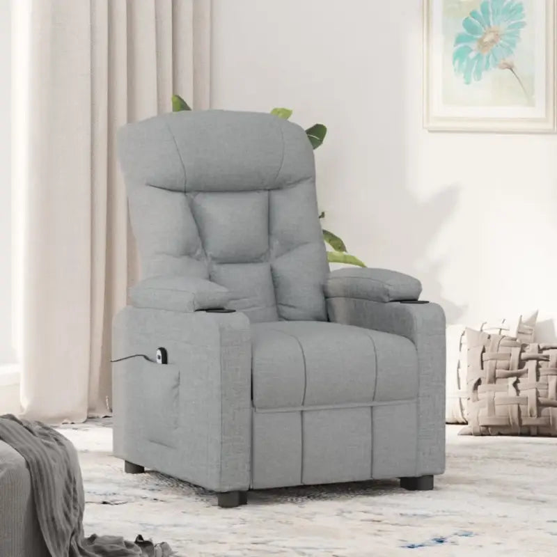 Elektrisch verstelbare fauteuil voor ultiem comfort en ontspanning - Lichtgrijs / 1 - Fauteuils & Relaxfauteuils