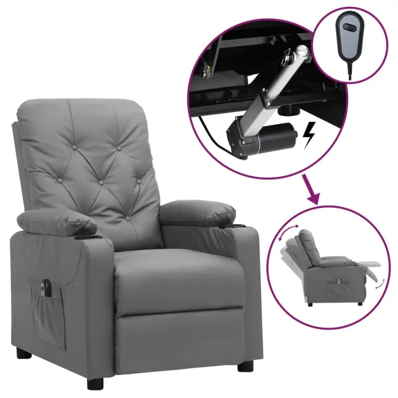 Elektrisch verstelbare fauteuil voor ultiem comfort en ontspanning - Grijs / 1 - Fauteuils & Relaxfauteuils