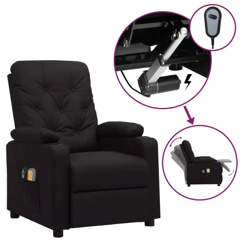 Elektrische massagefauteuil met verstelbare stoel voor ultiem comfort - Zwart / 1 - Elektrische massagestoelen