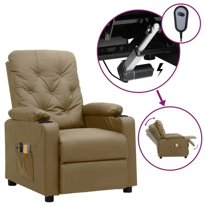 Elektrische massagefauteuil met verstelbare stoel voor ultiem comfort - Cappuccino / 1 - Elektrische massagestoelen