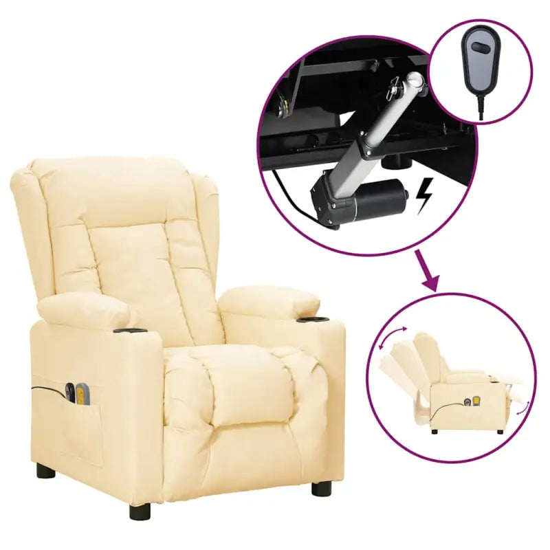 Elektrische massagefauteuil met verstelbare stoel voor ultiem comfort - Crème / 1 - Elektrische massagestoelen