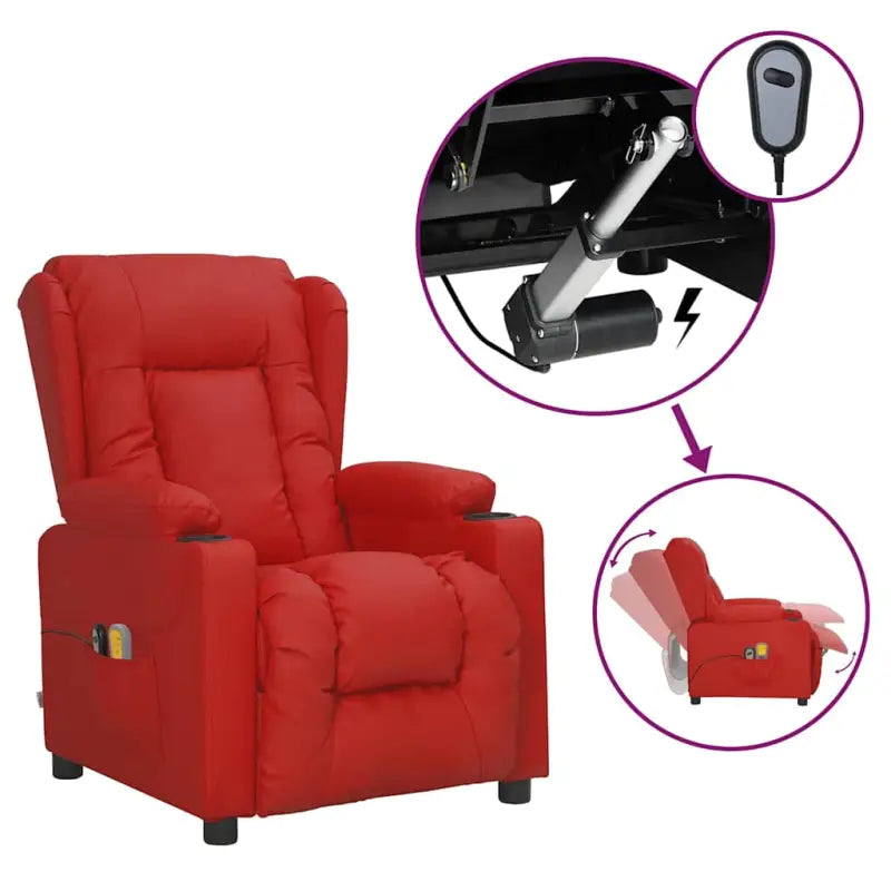 Elektrische massagefauteuil met verstelbare stoel voor ultiem comfort - Wijnrood / 1 - Elektrische massagestoelen