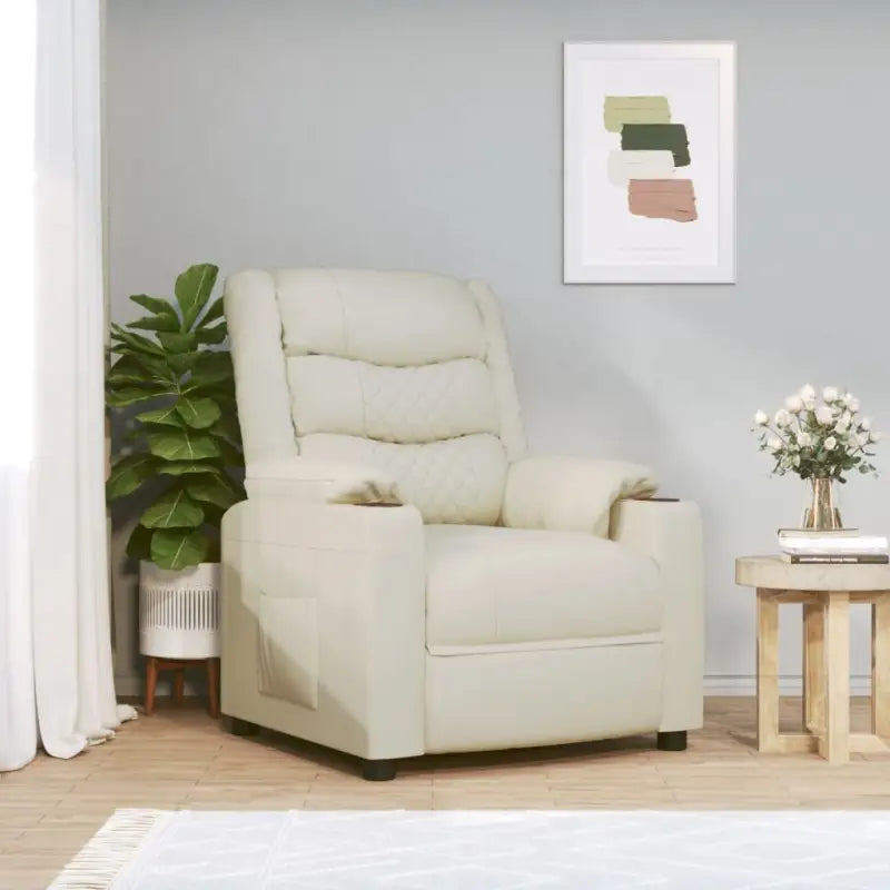 Elektrische massagefauteuil met verstelbare stoel voor ultiem comfort - Crème / 1 - Elektrische massagestoelen