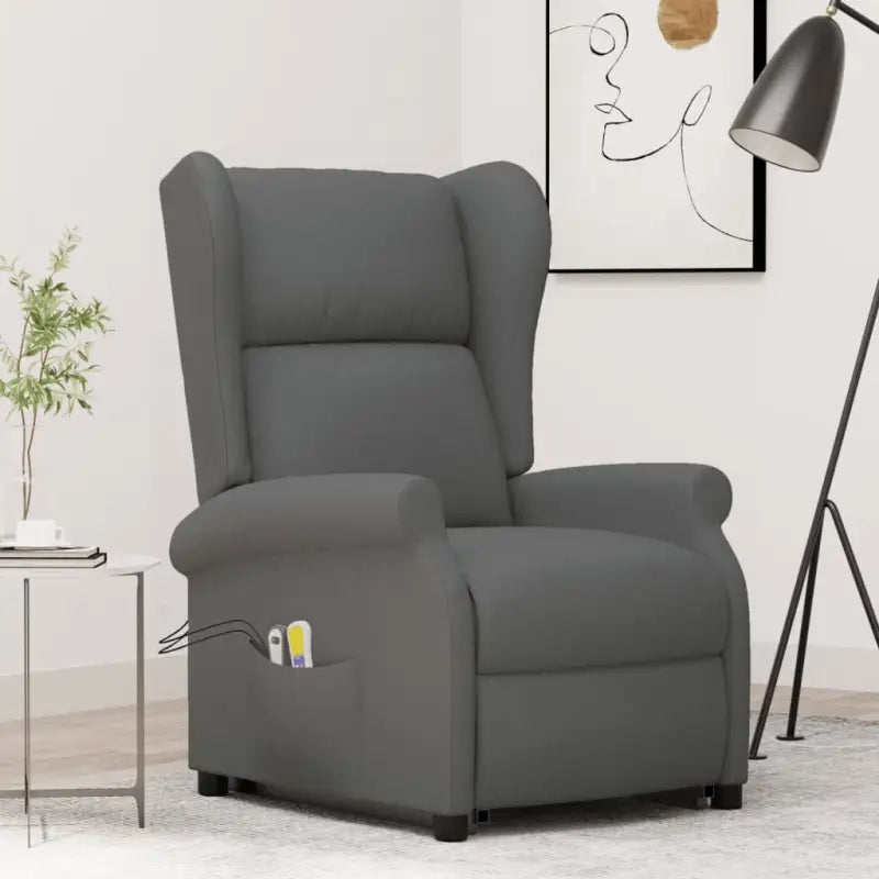 Elektrische massagestoel met verstelbare rug en voetensteun - Donkergrijs / 1 - Elektrische massagestoelen