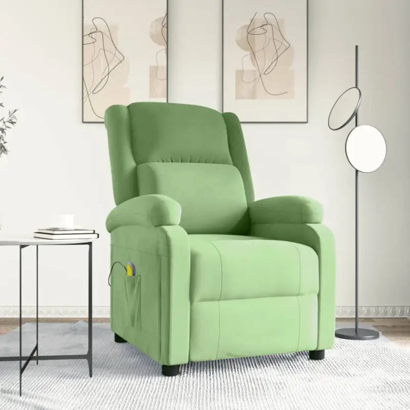 Elektrische massagestoel met verstelbare rug en voetensteun - Lichtgroen / 1 - Elektrische massagestoelen