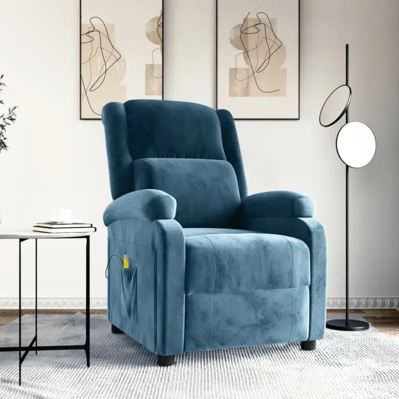 Elektrische massagestoel met verstelbare rug en voetensteun - Blauw / 1 - Elektrische massagestoelen