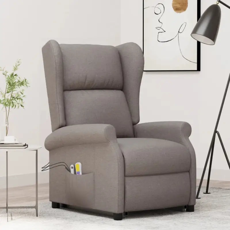 Elektrische massagestoel met verstelbare rug en voetensteun - Taupe / 1 - Elektrische massagestoelen