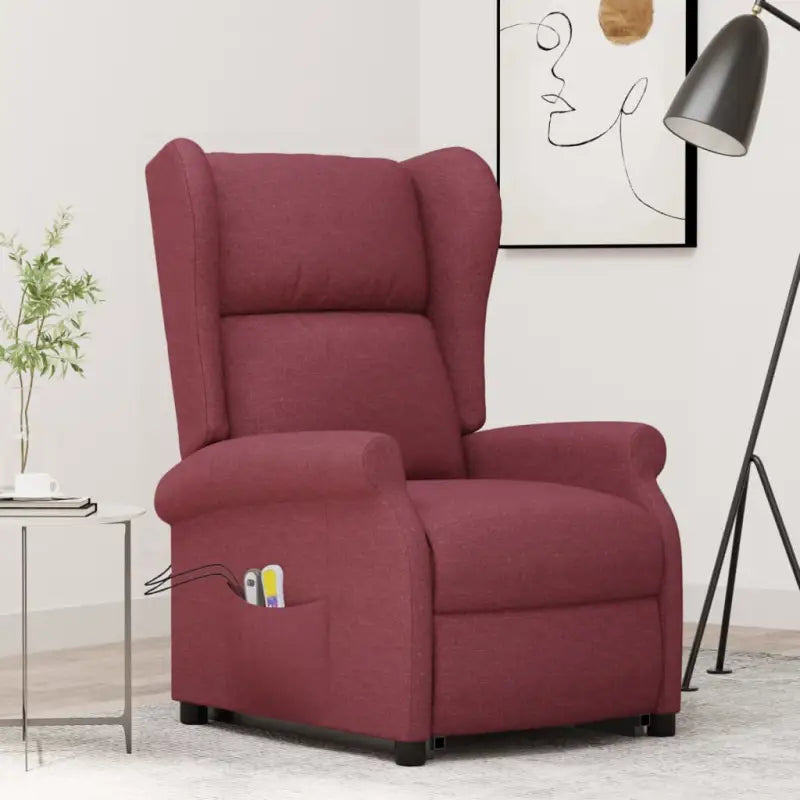 Elektrische massagestoel met verstelbare rug en voetensteun - Wijnrood / 1 - Elektrische massagestoelen