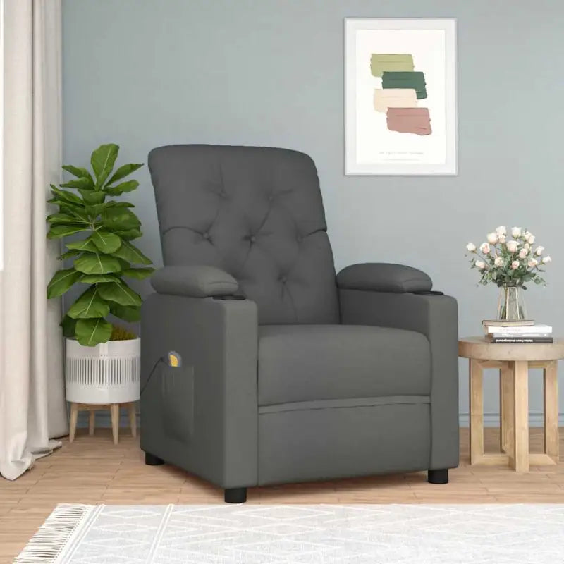 Elektrische massagestoel met verstelbare rugleuning en voetensteun - Donkergrijs / 1 - Elektrische massagestoelen