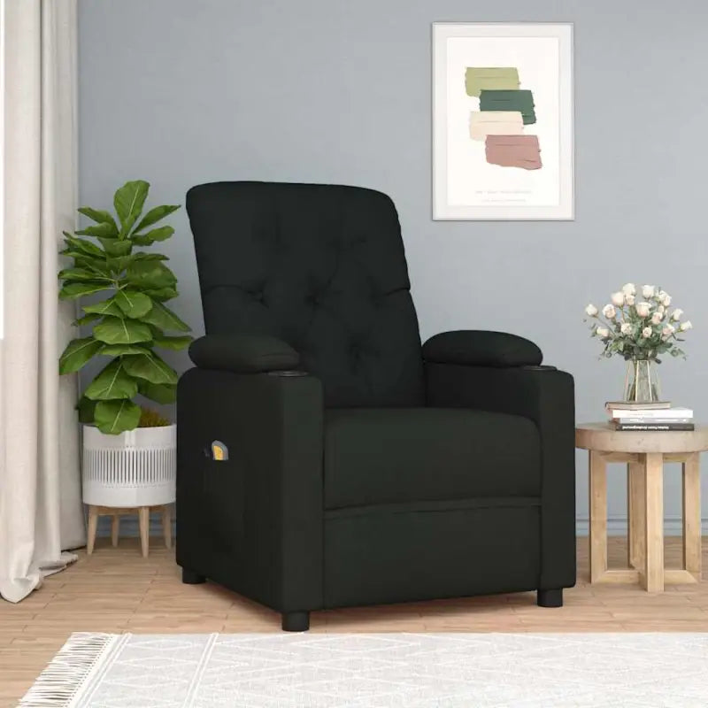 Elektrische massagestoel met verstelbare rugleuning en voetensteun - Zwart / 1 - Elektrische massagestoelen