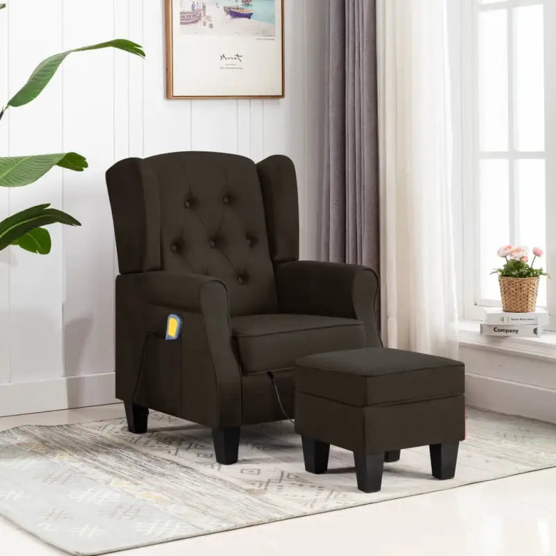 Elektrische massagestoel met voetenbankje voor een moderne uitstraling - Donkerbruin / 1 - Elektrische massagestoelen