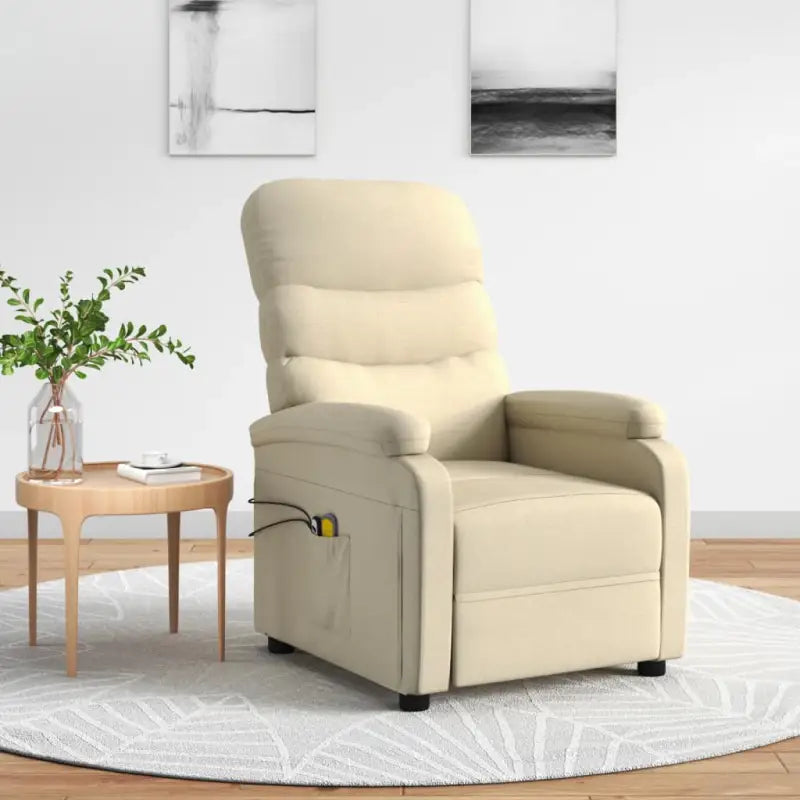 Elektrische verstelbare massagestoel voor ultiem comfort - Crème / 1 - Elektrische massagestoelen