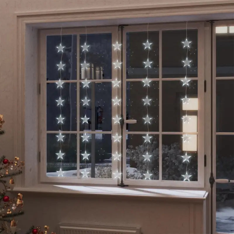 Energiebesparende LED’s sterrenlichtgordijn met lange verlengkabel - Koudwit / 200 / 1 - Kerstverlichting