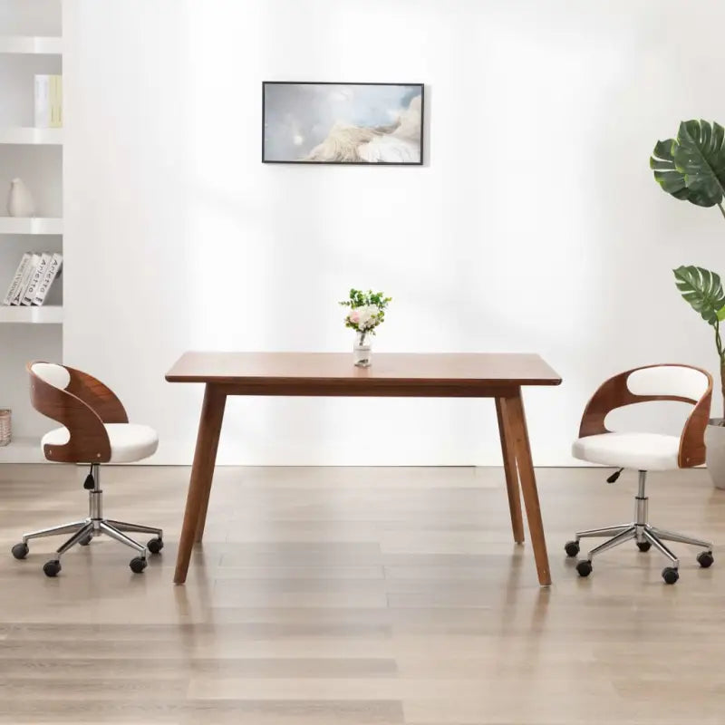 Ergonomische bureaustoel met kunstleer en kunststof wieltjes - Wit / 1 - Bureaustoelen