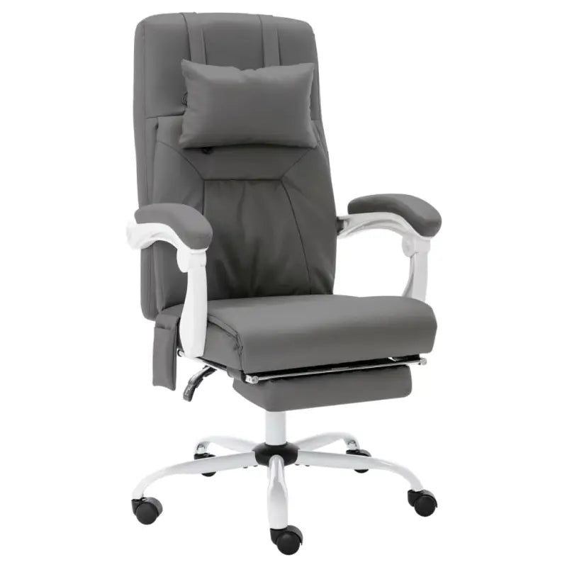 Ergonomische kantoorstoel met massage- en ligfunctie - Grijs / 1 / Met voetensteun - Bureaustoelen