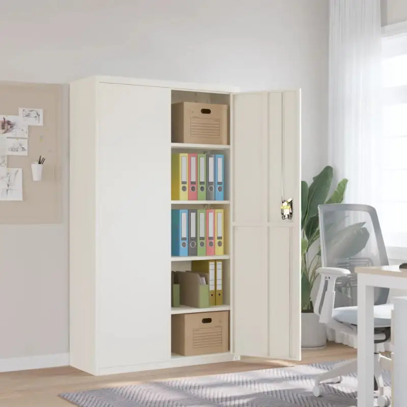 Extra brede archiefkast met verstelbare schappen in gepoedercoat staal - Wit / 1 - Archiefkasten