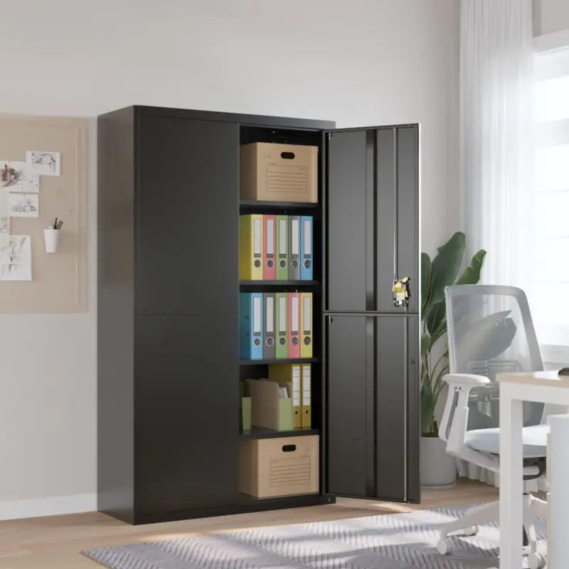 Extra brede archiefkast met verstelbare schappen in gepoedercoat staal - Archiefkasten