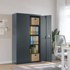 Extra brede archiefkast met verstelbare schappen in gepoedercoat staal - Antraciet / 1 - Archiefkasten