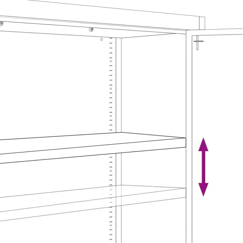 Extra brede archiefkast met verstelbare schappen in gepoedercoat staal - Archiefkasten