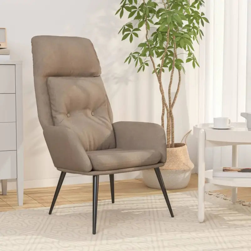 Fauteuil met optimaal zitcomfort en stabiel metalen frame - Taupe / 1 / Zonder voetensteun - Fauteuils & Relaxfauteuils