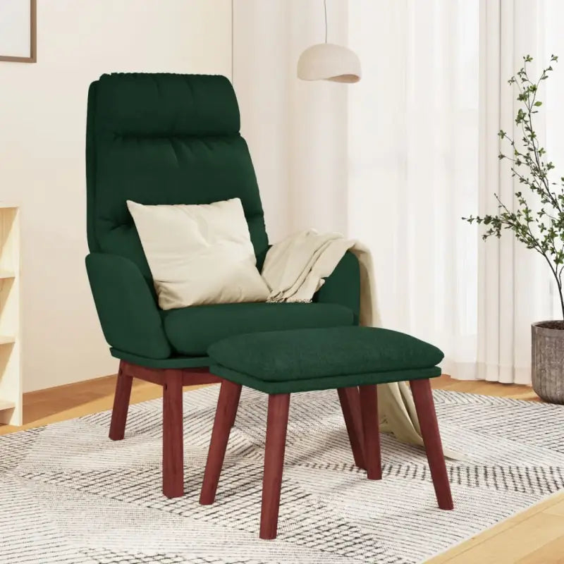 Fauteuil met optimaal zitcomfort en zacht stof voor comfort en stabiliteit - Donkergroen / 1 / Met voetensteun
