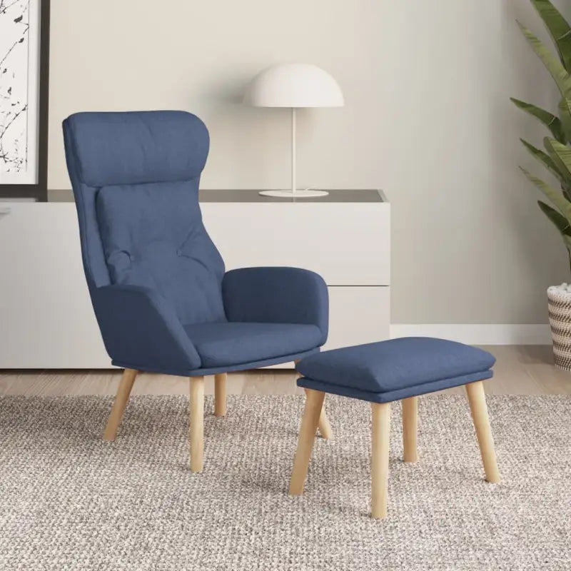 Fauteuil met optimaal zitcomfort en zachte bekleding - Blauw / 1 / Met voetensteun - Fauteuils & Relaxfauteuils
