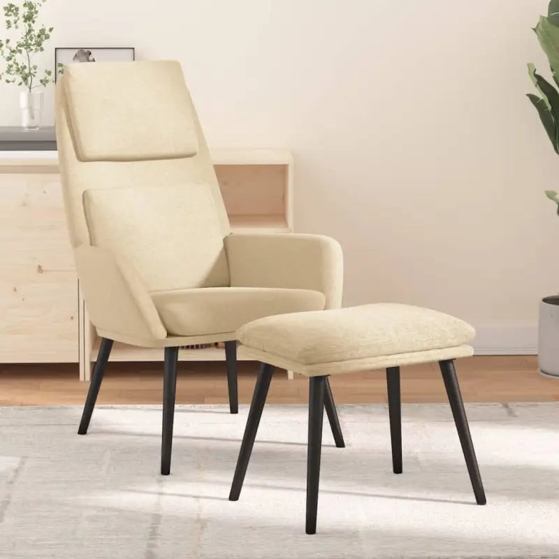 Fauteuil met optimaal zitcomfort en zachte bekleding - Crème / 1 / Met voetensteun - Fauteuils & Relaxfauteuils