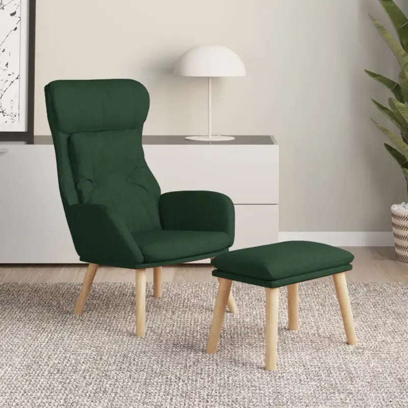Fauteuil met optimaal zitcomfort en zachte bekleding - Donkergroen / 1 / Met voetensteun - Fauteuils & Relaxfauteuils