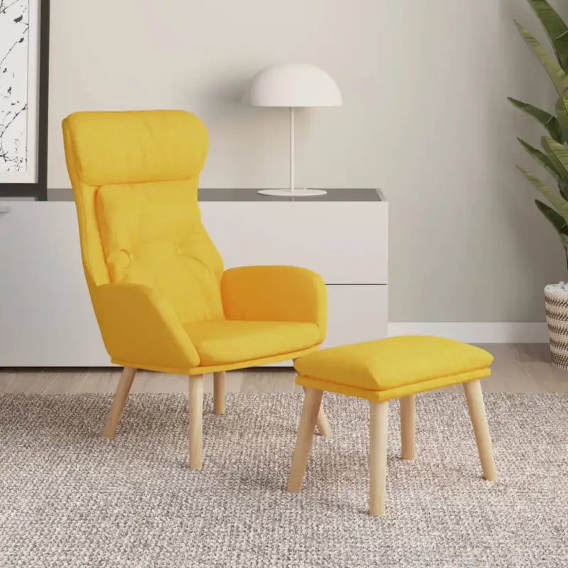 Fauteuil met optimaal zitcomfort en zachte bekleding - Geel / 1 / Met voetensteun - Fauteuils & Relaxfauteuils