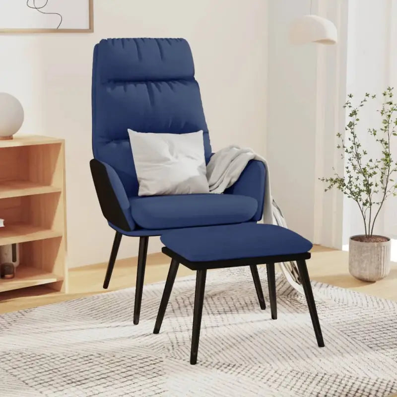 Fauteuils voor Optimaal Zitcomfort met Zachte Stoffen en Kunstleer - Blauw / 1 / Met voetensteun - Fauteuils &