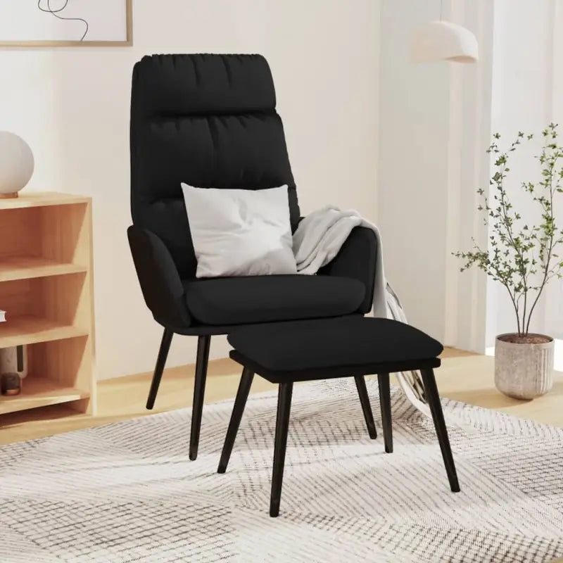Fauteuils voor Optimaal Zitcomfort met Zachte Stoffen en Kunstleer - Zwart / 1 / Met voetensteun - Fauteuils &