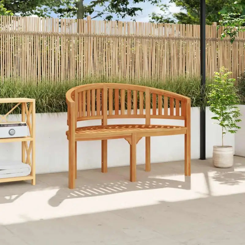 Fijn geschuurd houten tuinbank in bananenvorm voor terras en tuin - Tuinbanken