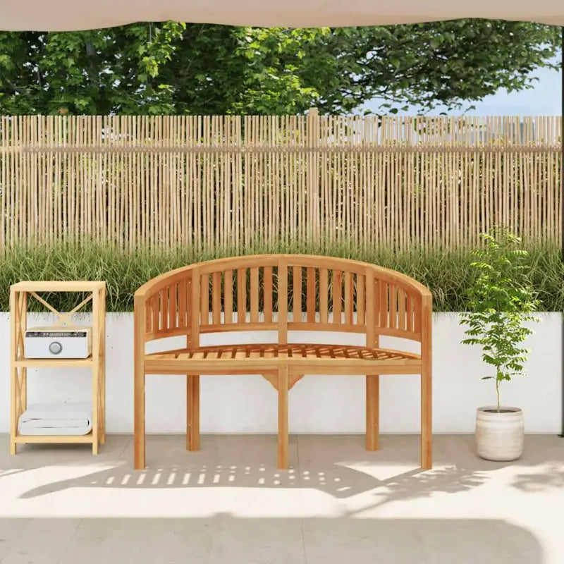 Fijn geschuurd houten tuinbank in bananenvorm voor terras en tuin - Tuinbanken