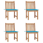 Fijn geschuurd houten tuinstoelenet voor comfort in tuin of terras - Blauw / 4 - Tuinstoelen