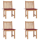 Fijn geschuurd houten tuinstoelenet voor comfort in tuin of terras - Wijnrood / 4 - Tuinstoelen