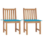 Fijn geschuurd houten tuinstoelenet voor comfort in tuin of terras - Blauw / 2 - Tuinstoelen