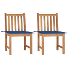 Fijn geschuurd houten tuinstoelenet voor comfort in tuin of terras - koningsblauw / 2 - Tuinstoelen