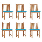 Fijn geschuurd houten tuinstoelenet voor comfort in tuin of terras - Blauw / 6 - Tuinstoelen