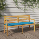 Fijn geschuurd teakhouten tuinbank met rustieke charme - Blauw / 150 cm / 1 - Tuinbanken