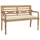 Fijn geschuurd teakhouten tuinbank met rustieke charme - Crème / 120 cm / 1 - Tuinbanken