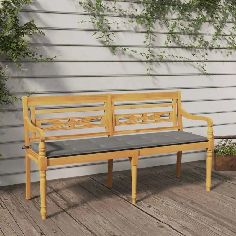 Fijn geschuurd teakhouten tuinbank met rustieke charme - Grijs / 150 cm / 1 - Tuinbanken