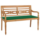 Fijn geschuurd teakhouten tuinbank met rustieke charme - Groen / 120 cm / 1 - Tuinbanken